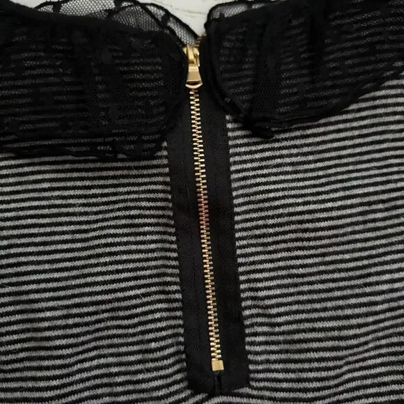 Little Marc Jacobs Girls Knit Dress Size 8 Striped Black Grey Casual Dainty - Picture 4 of 10